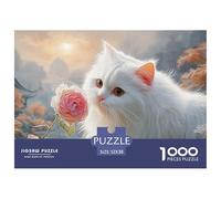 Sinoshow_24085_a_White_Persian_Cat_with_Long_Fur_Holding_a_Pink_476e1f64-aa41-4e3d-ac63-892669c180d9_4 1000 Pièces Casse-tête Stimulant Et Éducatif Jeu De Puzzle, Jeu Familial Anti-Stress, Jouets Fam