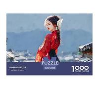 Sinoshow_24085_a_Woman_in_a_Red_Hanfu_with_Her_Back_to_The_Came_d1cb1ad9-32f6-4ddc-be0d-d0f3731e4cef_1 1000 Pièces Puzzles Difficile, Dur, Quasi Impossible Jeu De Puzzle, Jouets Éducatifs Uniques Et