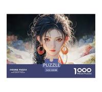 Sinoshow_24085_a_Young_Woman_with_Long_Black_Hair_Wearing_a_Red_4ae3ed6e-1bf8-451b-94bd-1cc37e382904_1 1000 Pièces Puzzles Difficile, Dur, Quasi Impossible Jeu De Puzzle, Cadeau De Noël Aux Images Éc