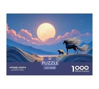 Sinoshow_24085_Beautiful_Black_Horse_with_a_White_Mane_and_a_ba_74191a8e-29d1-4e43-bbb1-898f170031b9_2 1000 Pièces Casse-tête Amusant, Stimulant Et Cérébral Jeu De Puzzle, Jeu Familial Anti-Stress, J