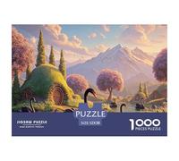 Sinoshow_24085_Black_Swans_Swimming_in_The_Lake_Reeds_and_Mount_e25b75c1-5474-4494-b293-c16cbb321d86_3 1000 Pièces Casse-tête Stimulant Et Éducatif Jeu De Puzzle, Cadeau De Noël Aux Images Éclatantes