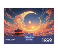 Sinoshow_24085_Full_Moon_with_Crescent_in_The_Sky_Above_Clouds__288fe611-29d0-4c91-893b-7cd85deba4b1_1 1000 Pièces Casse-tête Stimulant Et Éducatif Jeu De Puzzle, Jeu Familial Anti-Stress, Jouets Fam