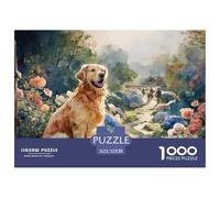 Sinoshow_24085_Golden_Retriever_Garden_Fence_with_Flowers_in_th_069f2a5d-e325-4137-a5eb-9c887b95a539_3 1000 Pièces Puzzles Difficile, Dur, Quasi Impossible Jeu De Puzzle, Cadeau De Noël Aux Images Éc