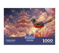 Sinoshow_24085_Gouache_Illustration_of_an_American_Robin_Perche_cdfb2b6d-fbc8-4006-88bb-7d9748e0c329_2 1000 Pièces Casse-tête Stimulant Et Éducatif Puzzle, Jeu Familial Anti-Stress, Jouets Familiaux
