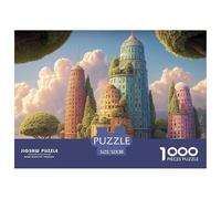 Sinoshow_24085_Illustration_of_Three_Skyscrapers_Along_The_Rive_71c33e4b-cf34-44b0-ac89-6bb803a0b855_2 1000 Pièces Casse-tête Difficile, Dur, Quasi Impossible Jeu De Puzzle, Jeu Familial Anti-Stress,