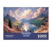 Sinoshow_24085_Oil_Painting_of_a_Lake_in_The_Mountains_with_GRE_da18e71b-9c2a-4cba-a559-e5631f999acb_1 1000 Pièces Casse-tête Stimulant Et Éducatif Jeu De Puzzle, Cadeau De Noël Aux Images Éclatantes