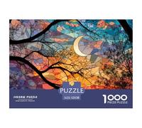 Sinoshow_24085_Stained_Glass_Sunset_Sky_with_a_Crescent_Moon_br_d3d65c7a-a5ea-4ac8-a014-05c2cbcab137_4 1000 Pièces Casse-tête Stimulant Et Éducatif Jeu De Puzzle, Jeu Familial Anti-Stress, Cadeaux D'