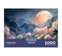 Sinoshow_24085_The_Red_Moon_Hangs_in_The_Sky_Surrounded_by_Pink_71ab5b6e-0b99-4608-a999-5ece93ebe447_1 1000 Pièces Puzzles Difficile, Dur, Quasi Impossible Jeu De Puzzle, Jouets Éducatifs Uniques Et