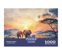 Sinoshow_24085_Two_Elephants_Walk_in_The_Savannah_Against_an_Or_66634573-c611-410f-b608-70b0717a31d1_4 1000 Pièces Puzzles Difficile, Dur, Quasi Impossible Puzzle, Jouets Éducatifs Uniques Et Stimula