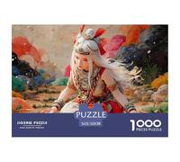 Sinoshow_24085_White-Haired_Girl_in_a_Silver_and_Red_Costume_KN_d3b3f306-3994-4a0e-8418-ed8e8bedf8d7_4 1000 Pièces Puzzles Difficile, Dur, Quasi Impossible Puzzle, Jeu Familial Anti-Stress, Cadeaux D
