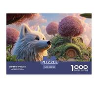 Sinoshow_24085_White_Samoyed_Dog_with_Flowers_in_The_Style_of_a_588f06d3-0315-4cc4-8723-f9bc5c24c1e3_1 1000 Pièces Casse-tête Stimulant Et Éducatif Puzzle, Jeu Familial Anti-Stress, Jouets Familiaux