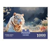 Sinoshow_24085_White_Tiger_White_Fur_with_Black_Stripes_Blue_EY_829f2d57-77eb-4e1c-9747-b76e4f265e17_4 1000 Pièces Puzzles Difficile, Dur, Quasi Impossible Puzzle, Cadeau De Noël Aux Images Éclatante