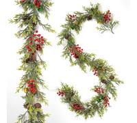 Sinoyer Vert Plante Artificielle, Décoration Intérieur Extérieur,Faux Plante Artificielle pour Chambre, Cuisine, Patio, Balançoire, Mariage, Bureau, Fête, Noël, Halloween,Vigne de Pin et Cypres