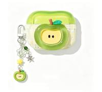 SINQERISHT Coque compatible avec Apple AirPods Pro 3 2025 - Motif 3D - Pommes vertes - Anti-chocs - En silicone - Avec mousqueton - Pour filles et femmes - Pour AirPods Pro 3ème génération
