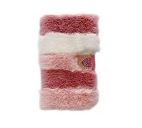 SINQERISHT Étui de protection en peluche pour Apple iPhone 14 Pro Max, avec compartiments pour cartes, pour l'hiver, doux, chaud et moelleux, en silicone à rabat avec paillettes, diamant (rose blanc)