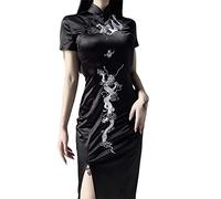 SINROYEE Femmes Bodycon Cheongsam Lingerie Slim Fit Mini robe moderne style chinois Qipao Sexy Anime Cosplay (5, XXXL)