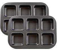 Sinsanye 2 Pièces Moule à Brownie, 6 Brownie Plaques de Cuisson à Revêtement Antiadhésif Réutilisables, Plaques de Cuisson à Brownie pour Muffins Cupcake Brownies (18,7 x 26,7 cm)