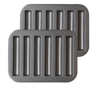 Sinsanye 2 Pièces Moule à Financier, 6 Cavités Plateau Barre de Céréales Antiadhésif Réutilisables, Moule Pour Financier pour Pain Gâteaux Barres de Chocolat Puddings et Biscuitsts (25.7 x 19.6 cm)
