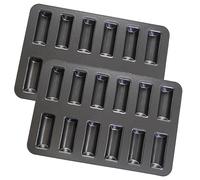 Sinsanye Lot de 2 Moule Barre de Céréales, 12 Trous Moule Financier avec Propriétés Antiadhésives, Moules à Barres pour Barre Energétique Entremet Cuisine Boulangerie