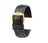 SinSed 18Mm 20Mm 21Mm 22Mm 23Mm 24Mm Hommes Femmes Couture Bracelet De Montre En Fiber De Carbone Bracelet En Cuir, Épingle en or noir, 22mm