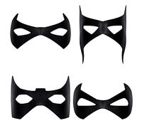 SINSEN Lot de 4 masques pour les yeux de chauve-souris en cuir pour homme - Accessoire de déguisement de domino - Accessoire de fête pour adultes
