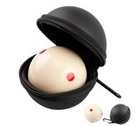 Sinsilvie Billiards Cue Balls Practice Training Artifact Or 6 Red Dots Cue Ball,2-1/4",with Black PU Case,Pool Table Train Balls,Billiard Accessories (6 Red Dots Ball)