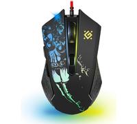 Sin'Sister GM-933 Souris de jeu ergonomique filaire avec boutons latéraux, capteur 7200 DPI, 6 réglages DPI, éclairage RVB, 5 boutons programmables, USB, PC/Mac, noir