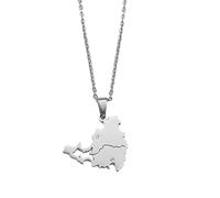 Sint Maarten Et Saint-Martin Island Pendentif Colliers Avec Strass Sxm Saint Martin Bijoux, Totem Magique Mariage Culture Vacances Cadeau Anniversaire Cadeau Pour Petite Amie Collier, Couleur Argent