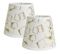 Sinta 2 Pack 5.9"(15cm) Abat-Jour en Tissu Abat-Jour de Remplacement moderne E14/E27 Abat-Jour Petite Lampe Suspendue pour Bougie Lustre en Cristal Bougie Applique Murale Lampe de Table,Or