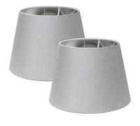 Sinta 2 Pack 9" Abat-jour Moderne Conique Remplacement Tissu Gris avec Doublure Argentée Abat Jour Pour E27/E14 Lampe de Bureau/Murale
