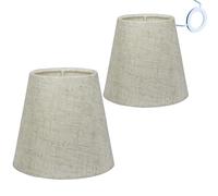 Sinta 5,5" (14cm) Abat-Jour en Tissu - Abat-Jour de Remplacement Moderne - E14/E27 - Lampe Suspendue pour Bougie - Mytho en Cristal - (2 Pack) Linge