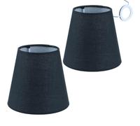 Sinta Abat-Jour en Tissu 5.5"(14cm) - Remplacement Moderne E14/E27 pour Petite Lampe Suspendue, Lustre en Cristal, Applique Murale, Lampe de Table (2 Pack) Noir