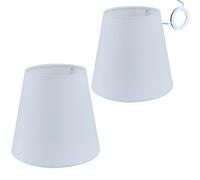 Sinta Lot de 2 petits abat-jour en tissu floral pour lustre E14/E27 - Pour lampe murale droite - Petit abat-jour de table - Blanc