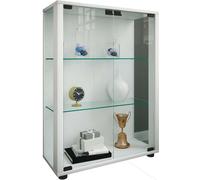 Sintalo vitrine 2 portes en verre blanc.