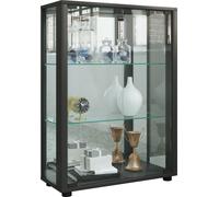 Sintalo vitrine avec miroir 2 portes en verre Incl. lumières LED noir.