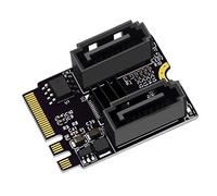 Sintech Carte d'extension M.2 NGFF Key A+E vers double ports SATA 3.0 Chipset JMB582 (uniquement compatible avec A-Key ou E-Key WiFi)