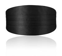 Sintege Ceinture de Smoking en Satin Réglable Vintage Cummerbund de Smoking d'Halloween pour Hommes (Style Classique, Noir)