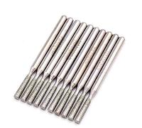Sinterizado herramientas de molienda, brocas de gr 3mm Shank Diamond Point Bit Set For Stone Glass Ceramic Jade, Nail Care Multiple Pack Sizes(10PCS)