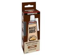 SINTO BOIS - Mastic bois - Reconstitue - Réparation toutes tailles - Séchage 20min - Couleur Chêne- Usage intérieur et Extérieur - Fabrication Française - Mastic 60g - Durcisseur 8g