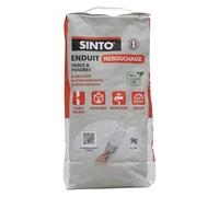 SINTO Enduit de rebouchage poudre blanc 5kg | Rebouche trous et fissures sans limite de profondeur, séchage ultra rapide, sans retrait ni fissure, plâtre béton brique