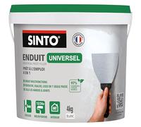 Sinto Enduit universel pâte – Rebouche et lisse – Prêt à l'emploi – Seau 4 kg