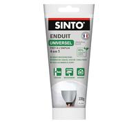 SINTO - Enduit Universel Pâte Prêt à l’Emploi - Rebouche, Égalise, Lisse et Colle - Multi-Supports (Plâtre, Bois, Béton, Ciment, Pierre) - Finition Blanche Facile à Poncer - Usage Intérieur - 330 g