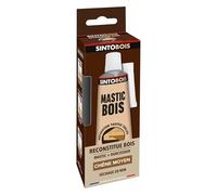 SINTO - Mastic Bois - Reconstitue Bois - avec Durcisseurs- Chêne Moyen- Séchage Express 20min - Intérieur et extérieur- Toutes finitions- Mastic 60g - Durcisseur 8g