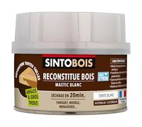 Sinto – Pâte à bois professionnelle – angles & gros trous, intérieur/extérieur – blanc 190 g