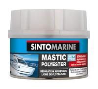 SINTO - Mastic Standard Polyester - Rebouche et Répare les Coques de Bateaux - Au Dessus de la Ligne de Flottaison - Sans Styrène - Coloris Blanc - Technique Professionnelle - 330g