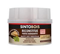 SINTO - Pâte à Bois - Angles et Gros Trous - Reconstitue les Parties Manquantes - Intérieur Extérieur - Haute Résistance & Adhérence - Sec en 20min - Chêne Clair - Technique Professionnelle - 550g