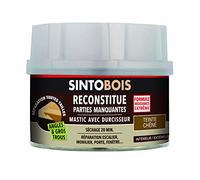 SINTO - Pâte à Bois - Angles et Gros Trous - Reconstitue Parties les Manquantes - Intérieur Extérieur - Haute Résistance & Adhérence - Sec en 20min - Chêne - Technique Professionnelle - 190g