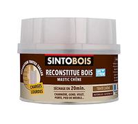 SINTO - Pâte à Bois Charges Lourdes - Reconstitue les Parties Manquantes - Passages Fréquents et Charges Lourdes - Intérieur et Extérieur - Sec en 20min - Chêne - Technique Professionnelle - 550g