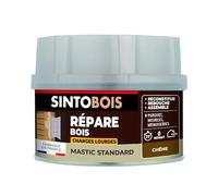 SINTO - Pâte à Bois Charges Lourdes - Reconstitue les Parties Manquantes - Passages Fréquents et Charges Lourdes - Intérieur et Extérieur - Sec en 20min - Chêne - Technique Professionnelle - 190g