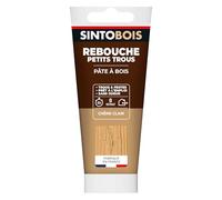 SINTO Pâte à bois Chêne clair, 80g | Rebouche petits trous et fissures jusqu'à 3mm, sans odeur, séchage en 4h, se ponce et se visse, intérieur et extérieur